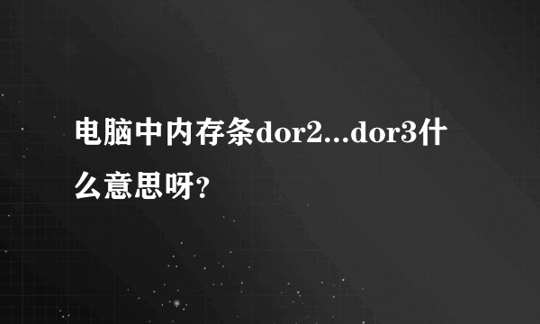 电脑中内存条dor2...dor3什么意思呀？