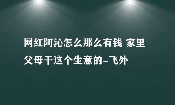 网红阿沁怎么那么有钱 家里父母干这个生意的-飞外