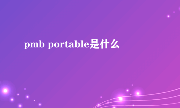 pmb portable是什么