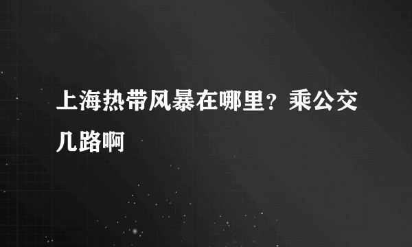 上海热带风暴在哪里？乘公交几路啊