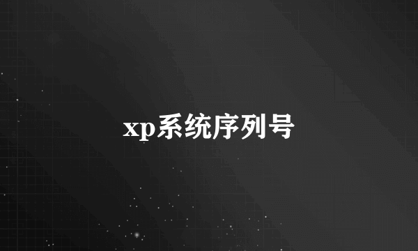 xp系统序列号