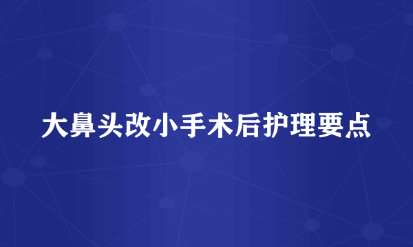 大鼻头改小手术后护理要点