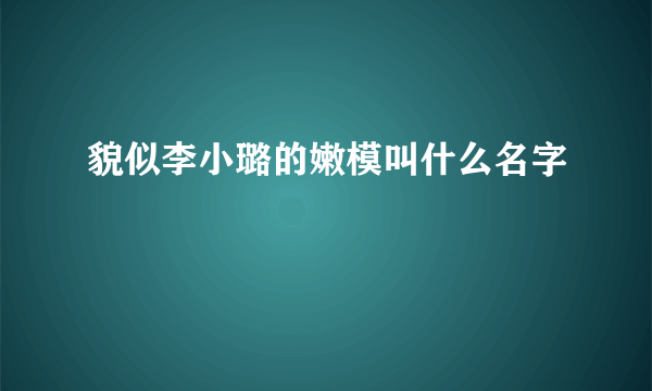 貌似李小璐的嫩模叫什么名字