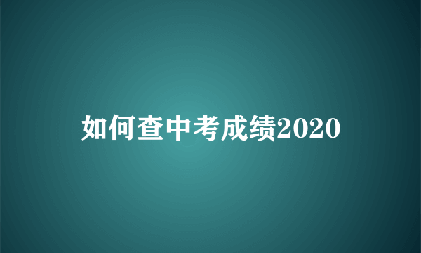 如何查中考成绩2020