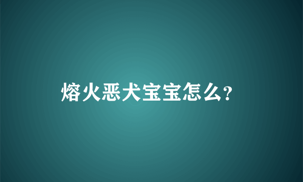 熔火恶犬宝宝怎么？