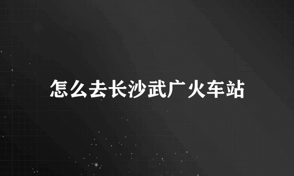 怎么去长沙武广火车站