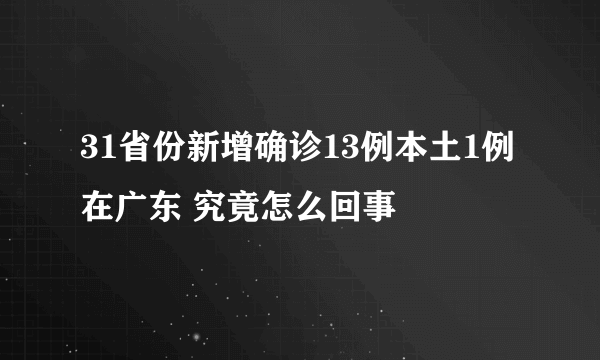 31省份新增确诊13例本土1例在广东 究竟怎么回事