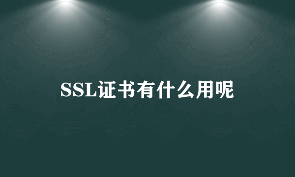 SSL证书有什么用呢