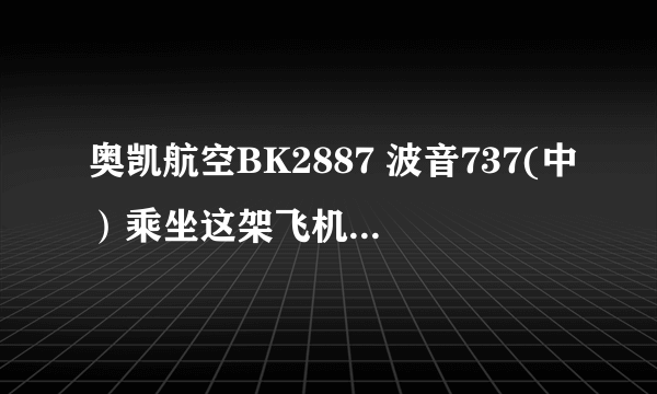 奥凯航空BK2887 波音737(中）乘坐这架飞机怎么样啊？我说的是安全系数！