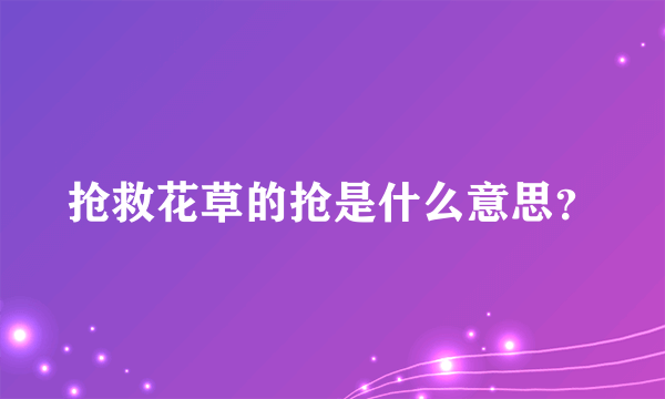 抢救花草的抢是什么意思？