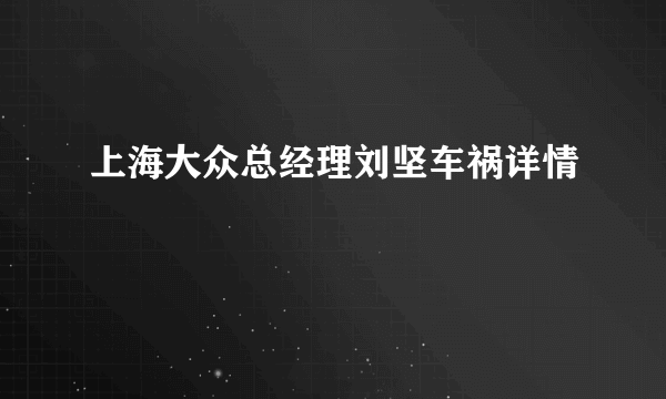 上海大众总经理刘坚车祸详情