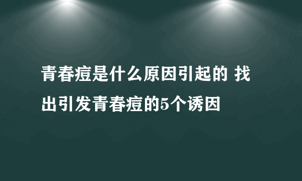 青春痘是什么原因引起的 找出引发青春痘的5个诱因