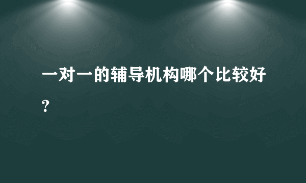 一对一的辅导机构哪个比较好？