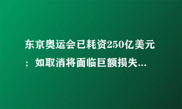 东京奥运会已耗资250亿美元：如取消将面临巨额损失|东京奥运会_飞外新闻