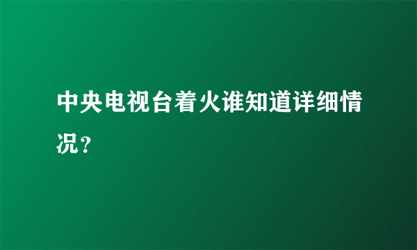 中央电视台着火谁知道详细情况？