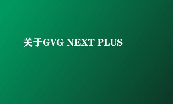 关于GVG NEXT PLUS