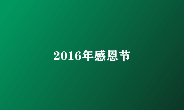 2016年感恩节