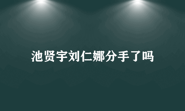 池贤宇刘仁娜分手了吗