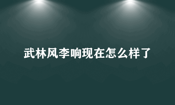 武林风李响现在怎么样了