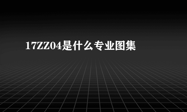 17ZZ04是什么专业图集