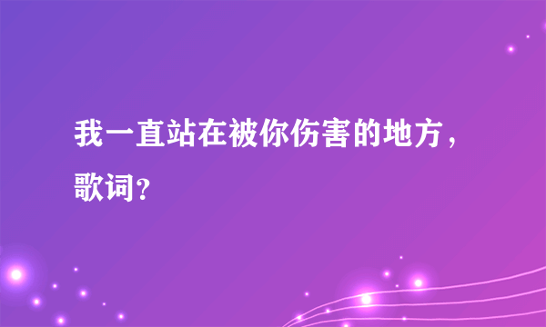 我一直站在被你伤害的地方，歌词？