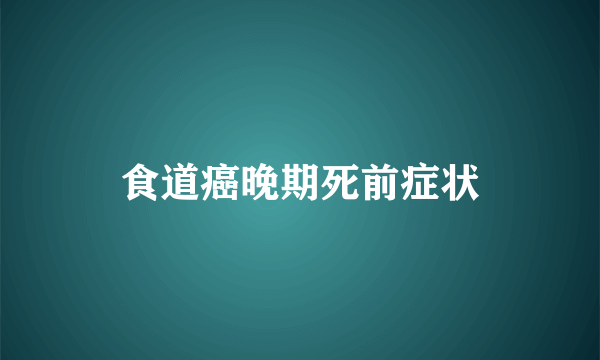 食道癌晚期死前症状