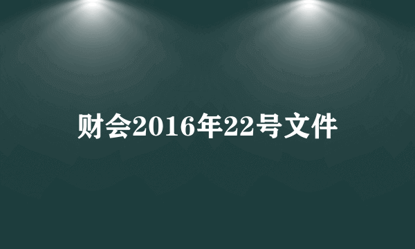 财会2016年22号文件