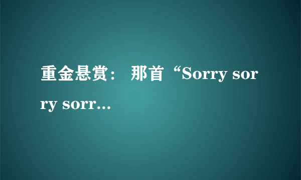 重金悬赏： 那首“Sorry sorry sorry sorry……”是什么歌？