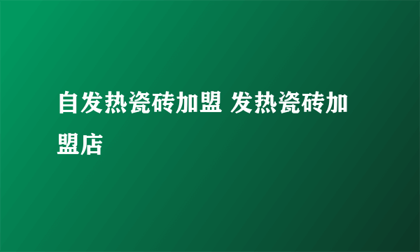 自发热瓷砖加盟 发热瓷砖加盟店