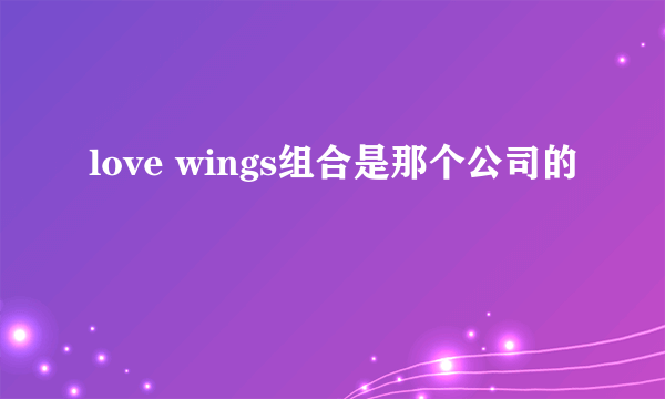 love wings组合是那个公司的