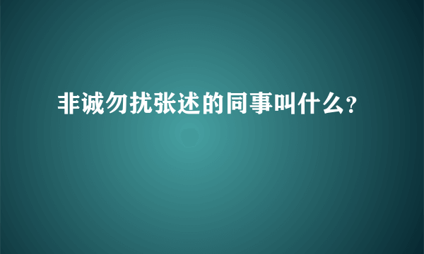 非诚勿扰张述的同事叫什么？