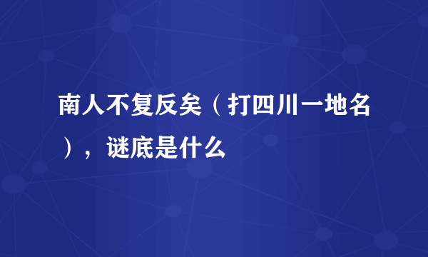 南人不复反矣（打四川一地名），谜底是什么