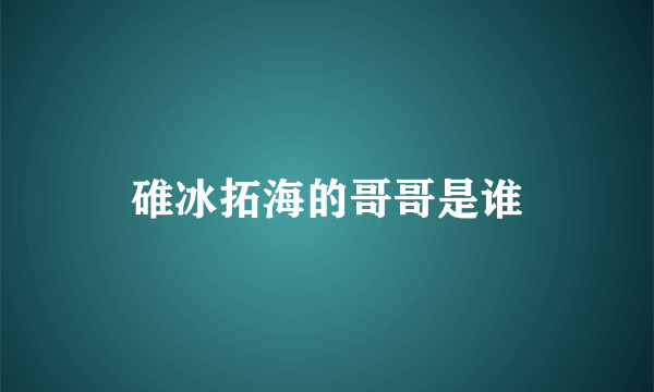 碓冰拓海的哥哥是谁