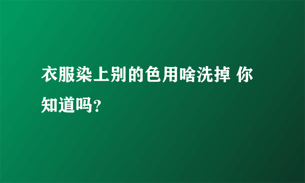 衣服染上别的色用啥洗掉 你知道吗？