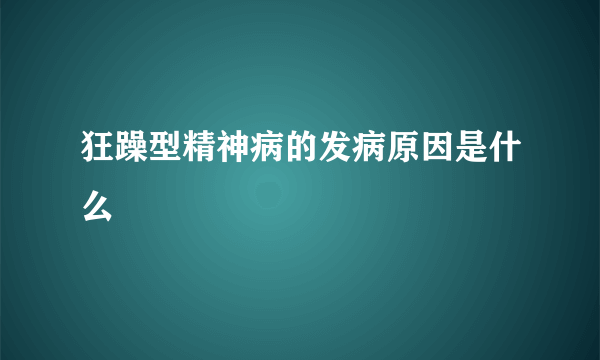 狂躁型精神病的发病原因是什么