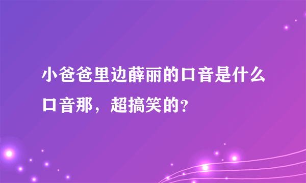 小爸爸里边薛丽的口音是什么口音那，超搞笑的？