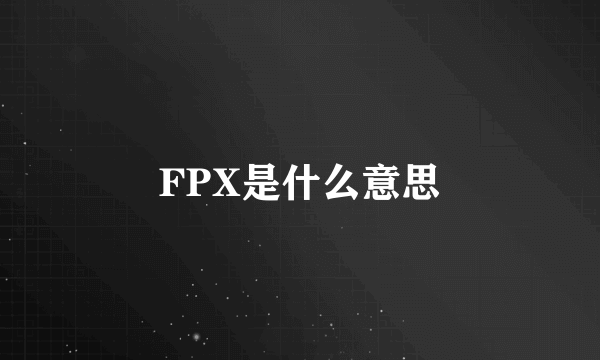 FPX是什么意思