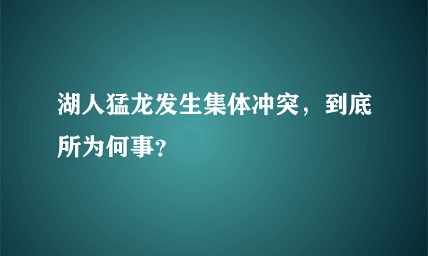 湖人猛龙发生集体冲突，到底所为何事？