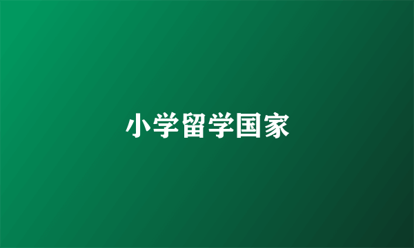 小学留学国家