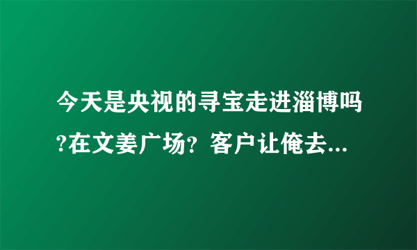 今天是央视的寻宝走进淄博吗?在文姜广场？客户让俺去排队T-T