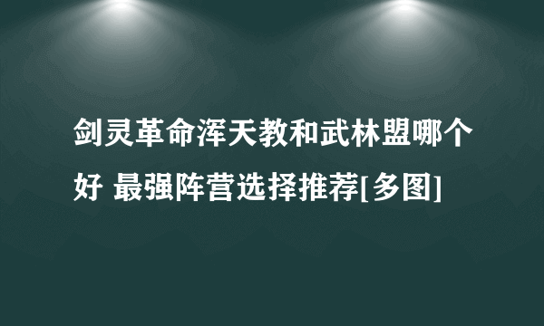 剑灵革命浑天教和武林盟哪个好 最强阵营选择推荐[多图]