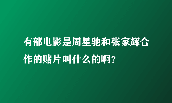 有部电影是周星驰和张家辉合作的赌片叫什么的啊？