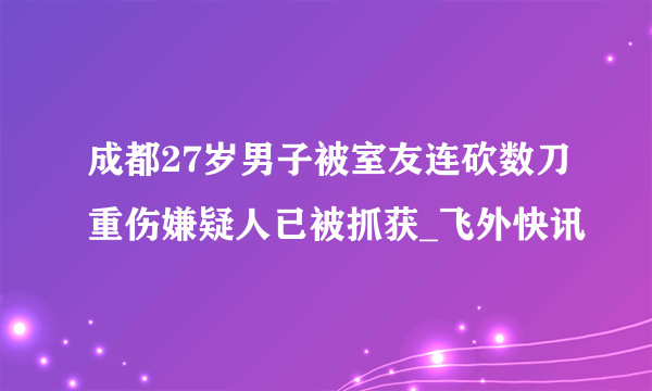 成都27岁男子被室友连砍数刀重伤嫌疑人已被抓获_飞外快讯