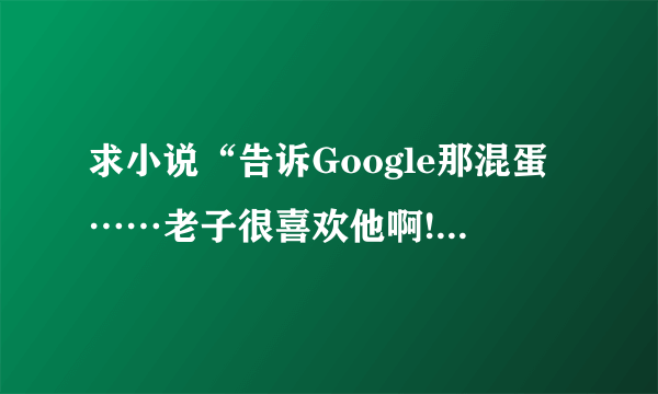 求小说“告诉Google那混蛋……老子很喜欢他啊!”BY雪泥蓑衣 要TXT格式