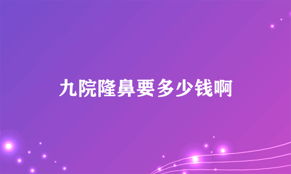 九院隆鼻要多少钱啊