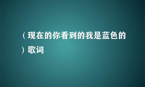 （现在的你看到的我是蓝色的）歌词