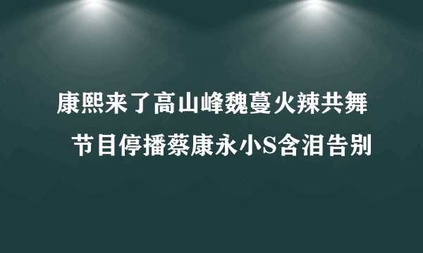 康熙来了高山峰魏蔓火辣共舞  节目停播蔡康永小S含泪告别