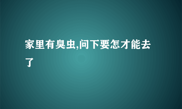 家里有臭虫,问下要怎才能去了