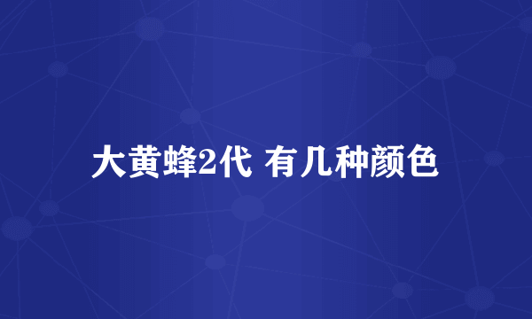 大黄蜂2代 有几种颜色