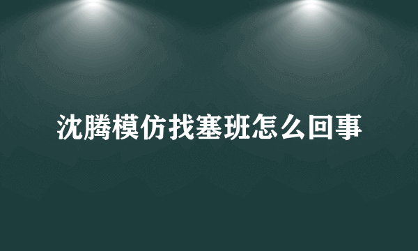 沈腾模仿找塞班怎么回事